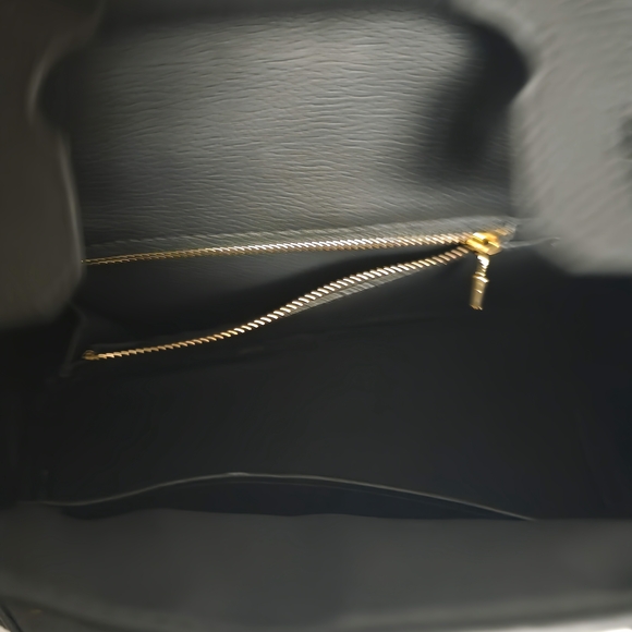 Birkin Style Black Faux Leather Handbag - Picture 5 of 11